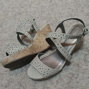 Stone embellished heels worn once